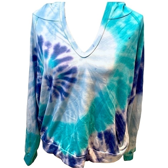 Anthropologie Blue Tie-Dye Hoodie - Picture 5 of 8